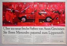 1986 AVON 100th Year Anniversary Mercedes 190E Magazine Print Ad German BURDA