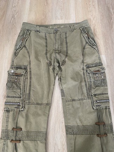 Fusai Utility Bondage Cargo Pants Faded Olive Multi Pocketed 36x32 - Bild 3 von 8