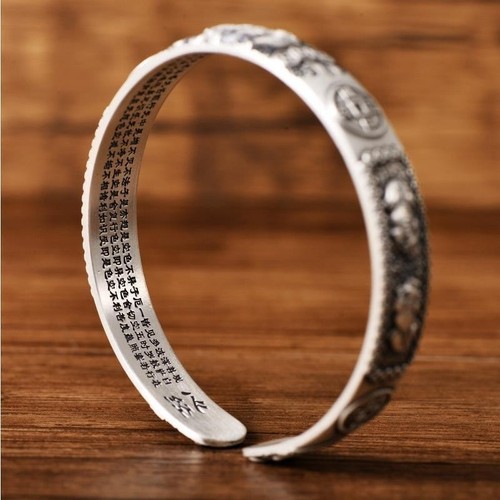 Womens Mens S925 Sterling Silver Bracelet Solid Classic Solid Cuff Open Bangle - Picture 9 of 9