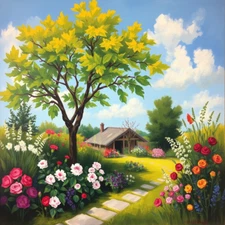 Garden Path Digital Art PNG printable file