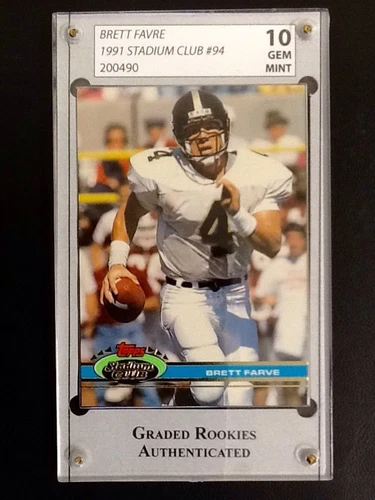 BRETT FAVRE 1991 STADIUM CLUB #94 ROOKIE GRADED GEM MINT 10!
