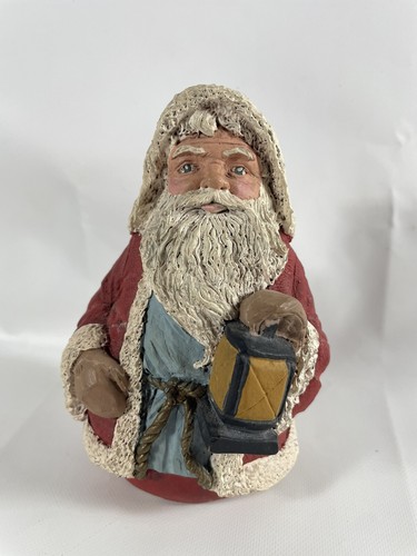 Vintage 1992 TNT Weihnachtsmann Figur Figur Volkskunst Resin Weihnachtsdeko - Bild 1 von 6