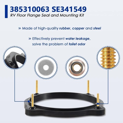 385310063 RV Floor Flange Seal & Mounting Kit for Some Dometic Sealand Toilets - Picture 3 of 12
