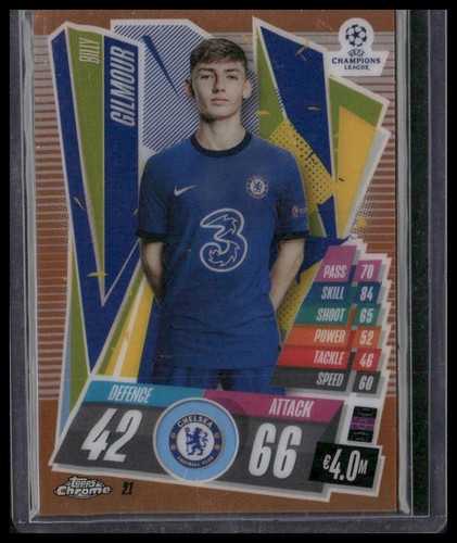 2020-21 Topps Chrome Match Attax UEFA #21 Billy Gilmour Orange #/25 - Picture 1 of 2