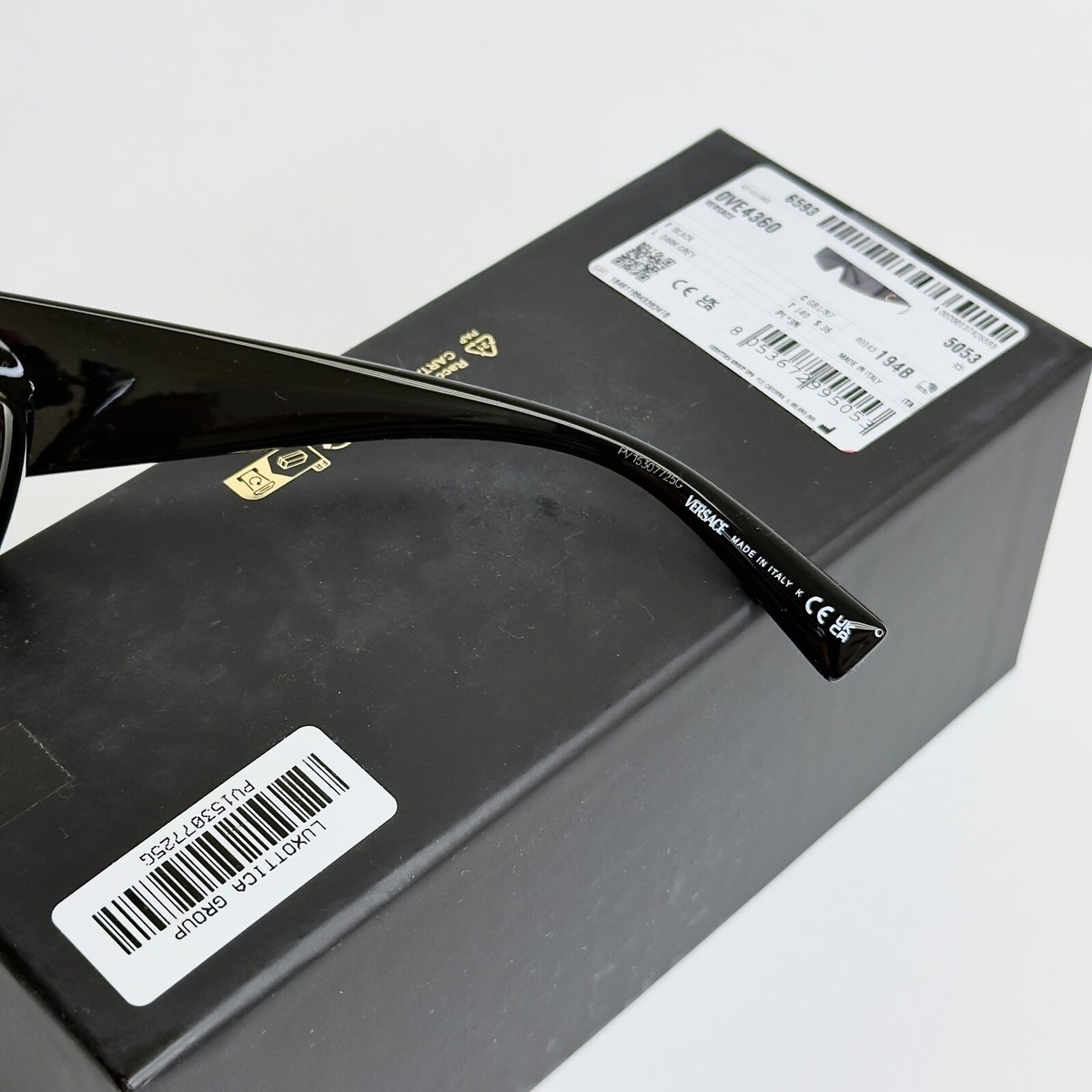 VERSACE VE4360 GRECA Black Gold Medusa Logo Head Rimless Mask