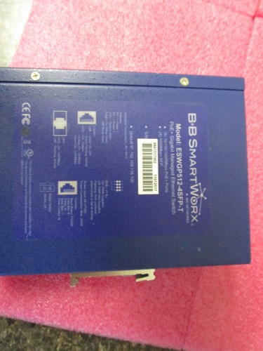 NEW! ADVANTECH B+B SmartWorx Industrial PoE+ Ethernet Switch ESWGP512-4SFP-7 - Picture 7 of 8