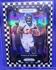 2023 Panini Prizm Samaje Perine Black & White Checker Prizm #88 Broncos