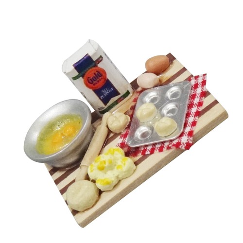 1Pz Mini Tavolo Pasticceria Modello Divertente Vivace Uovo Latte Tavola Pane - Foto 3 di 11
