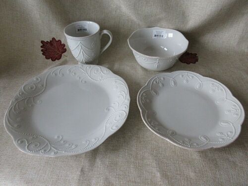 Lenox French Perle 4-Piece Place Setting White NIB - Picture 2 of 12