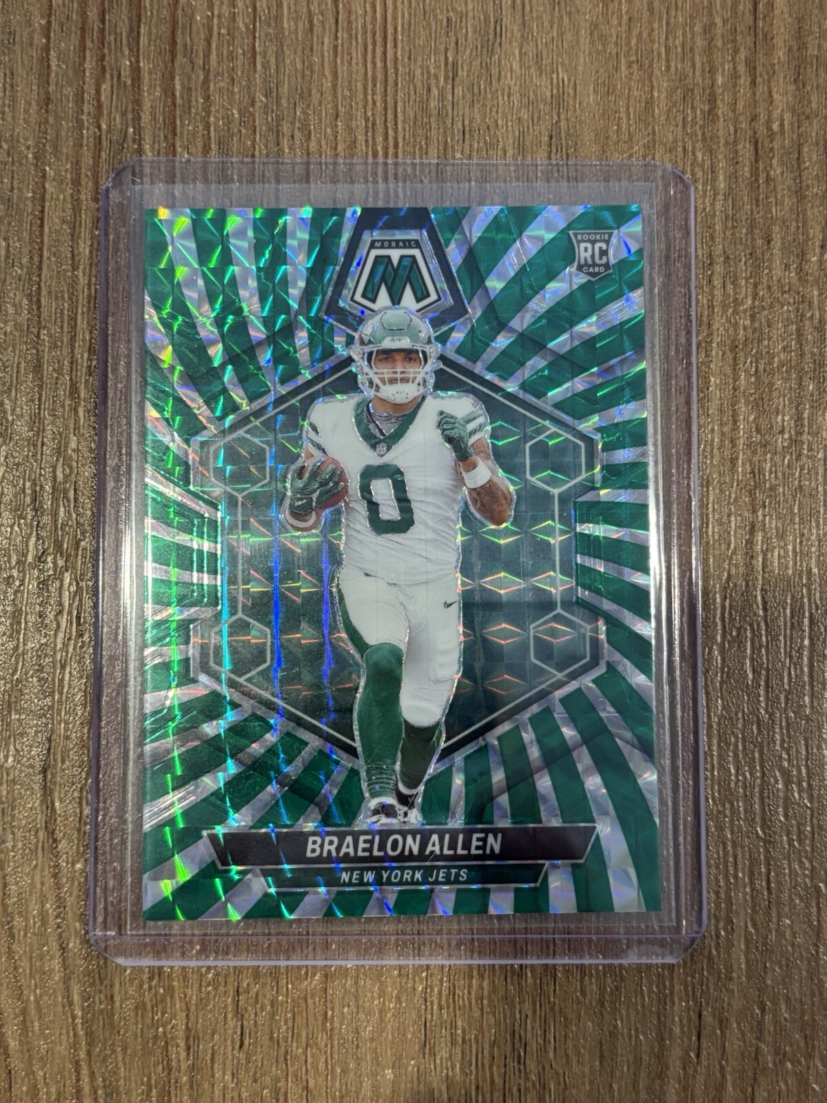 2024 Panini Mosaic -Rookies Green Swirl Mosaic Prizm #389 Braelon Allen /13 (RC)