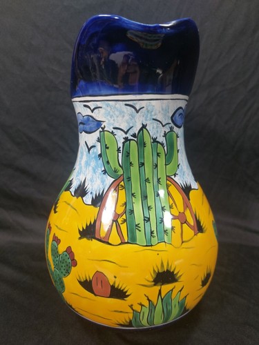 Talavera Krug Volkskunst bunt mexikanisch handbemalt Keramik Küche 11,5" - Bild 2 von 21