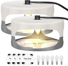 Flea Bed Bug Trap Odorless Cleaner and Flea Killer Trap Pad Sticky Dome 2 Packs