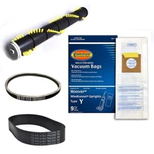 Fits For Hoover Vac 15" Brushroll W/ Belts Set & 9pk Paper Bags
