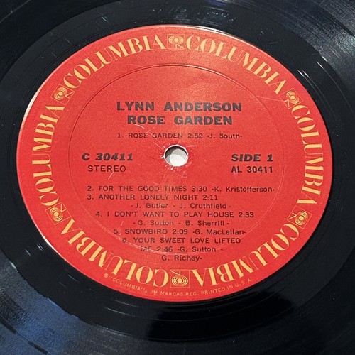 Lynn Anderson Vinyl LP Rose Garden Columbia Records 33 RPM - Foto 6 di 15