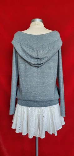 Donna Karan Light Blue Gray Cashmere Hoodie Sweater Top Size S - Picture 3 of 7
