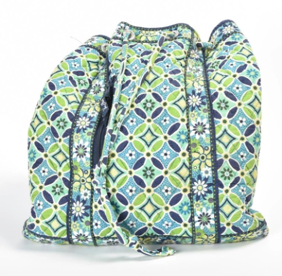 Vera Bradley Daisy Drawstring Backpack Retired Blue Green  display picture 1