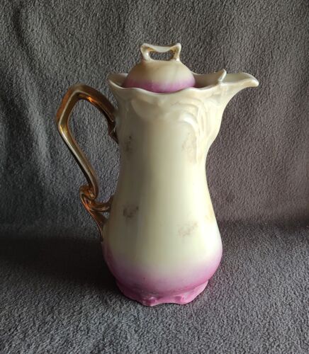 Antique PORCELAIN CHOCOLATE POT, MADE IN GERMANY handpainted VG - Picture 3 of 7