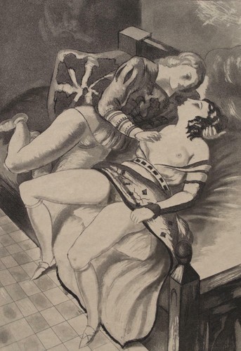 BERTHOMME SAINT ANDRE :  Le coquin et la dame, 2 EAUX FORTES, 1931 - Imagen 4 de 7