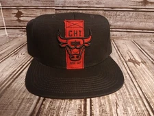 Chicago Bulls Mitchell & Ness NBA Snapback Hat 3D Logo Black Red Cap NWT LOOK!!