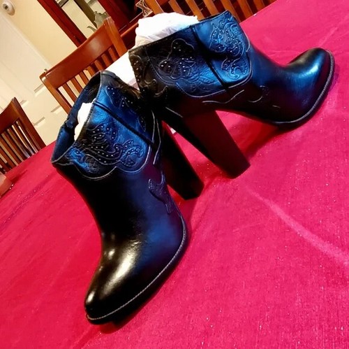 Neu im Karton Diesel Guadalupy schwarze Damen-Lederstiefeletten Mädchen auf Tex HEISS! Seltene Größe 9 - Bild 4 von 13