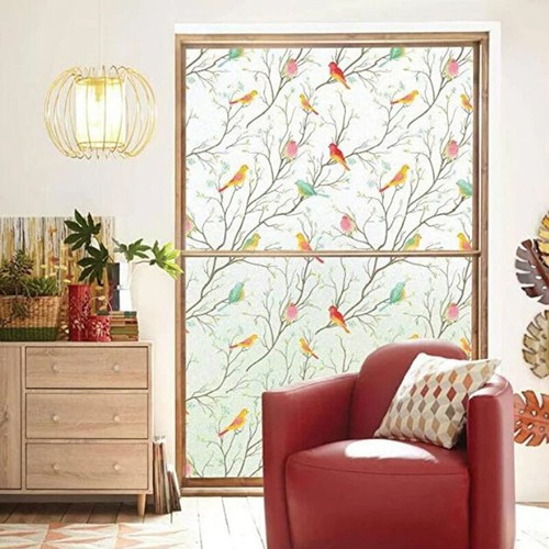 2M Frosted Bird Removable Window Film Privacy Stained Cling Static Glass Sticker - Picture 8 of 16