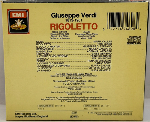 Verdi: Rigoletto (CD, Nov-1986, CCT) - Picture 2 of 7