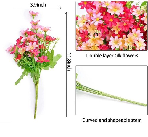 28 Heads Silk Artificial Fake Flowers Daisy Bunch Bouquet Home Wedding Decor - Picture 3 of 33