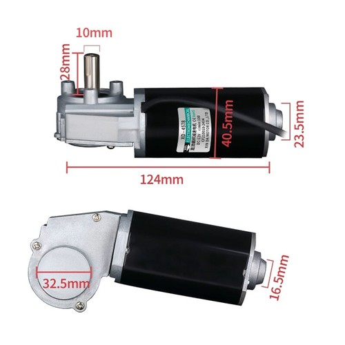 12V DC Turbo Worm Reduction Motor 100RPM Forward Reverse Self-Locking Motor 4578 - Picture 2 of 3