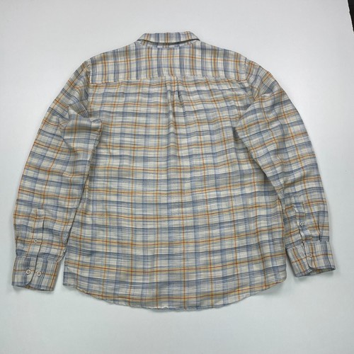 Brixton Shirt Men's Large Yellow Plaid MEMPHIS Long Sleeve Woven Cotton Blend - Picture 10 of 14