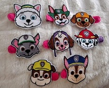 Paw Patrol Hair Bow Clippie Set Of 8 Embroidered Hand Made