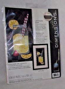 Dimensions-Cross-Stitch-Lemonade-Counted-Kit-Mason-Jar-Lemon-Kitchen-7035324-NEW