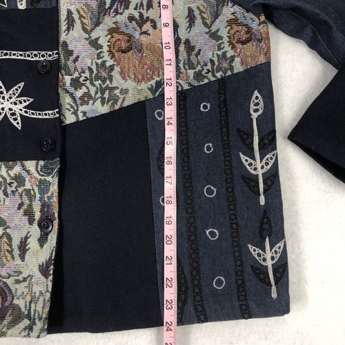 Take Two Jacket Damen groß blau Denim Wolle Wandteppich Patchwork australischer Vintage - Bild 8 von 12