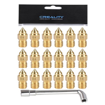 Creality Original 18Pcs Ender 3 S1 Nozzles, 8Pcs 0.4Mm Nozzles, 2Pcs 0.3/0.5/0.6