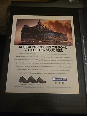 1991 Reebok Pump OXT outdoor trail shoe photo vintage print Ad 9.5x12 