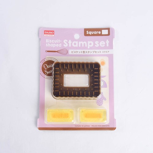 Geriffelt überbacken Rechteck Ausstecher Keks Stempel Set Tee Snacks Daiso - Bild 1 von 3