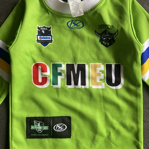 Canberra Raiders NRL Baby Jersey Size 1 Green CFMEU Long Sleeve Top NWT - Picture 3 of 8