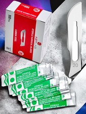 Scalpel Knife Blades #20 Series Fits Handle #4 100 Per Box Carbon Steel Sterile