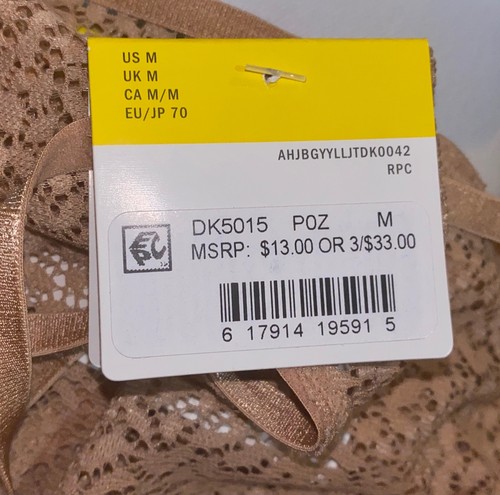 DKNY Modern Stretch Lace Dark Nude String Bikini Panty NEW Womens Sz XL 8 - Picture 9 of 11