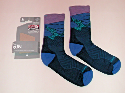 Darn Tough RUN Glide Ultra-Lightweight w/ Cushion Micro Crew Sock Womens 10-11.5 - Picture 2 of 6