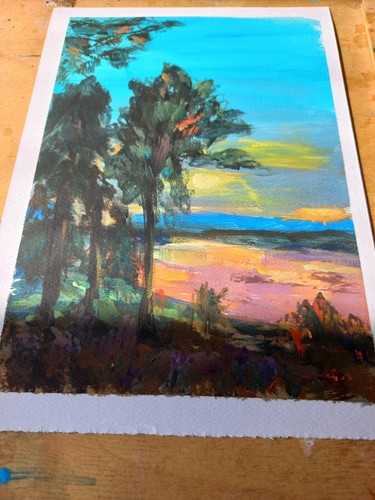 Painting Original Landscape Impressionism Oil on Paper by A.Shrub - Picture 3 of 15