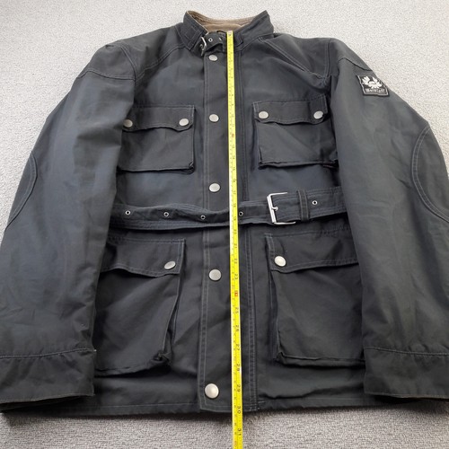 Belstaff Jacket Mens Extra Large Charcoal Wax Cotton Gold Label Biker Belted - Picture 7 of 18