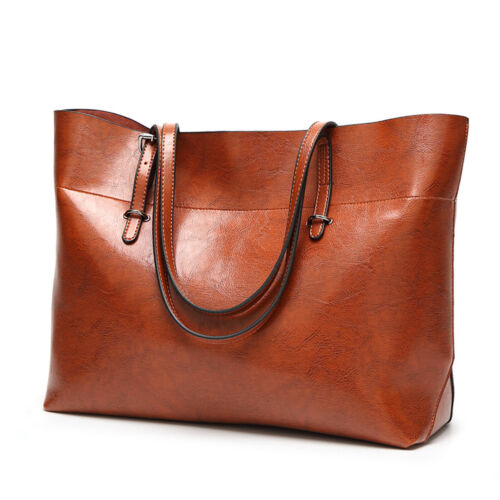 Damen Handtasche Weiches Leder Groß Shopper Tasche Umhängetasche Schultertasche - Bild 10 von 15