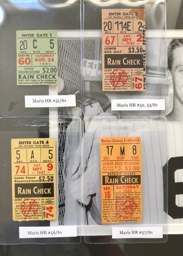 1961 Ticket Roger Maris Homerun HR Mickey Mantle Judge Pick One - Picture 7 of 10