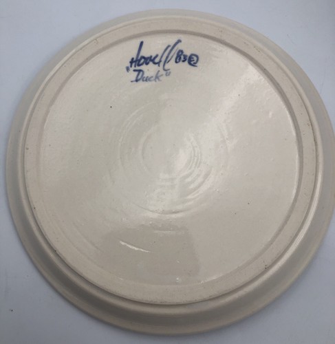 VTG ART Studio Made Howard Pottery Plate 7” Duck Painted Signed Dated - Picture 4 of 6