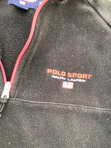 Vtg Ralph Lauren Polo Sport Fleece Jacket Men’s M Spell Out Flag Thermal Pro 90s