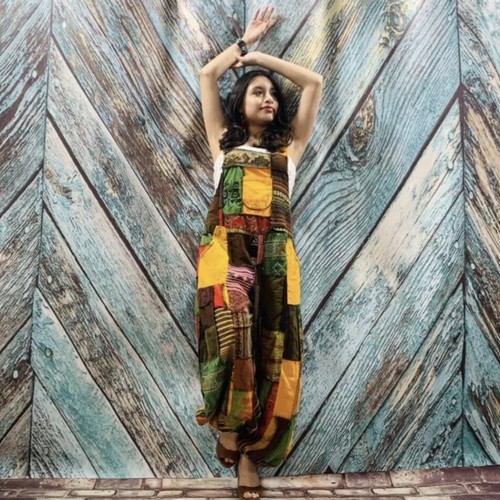 Handmade Boho Baggy Hippy Patchwork Overall Maxi Wide Leg Jumpsuit Romper Jumper - Picture 2 of 10