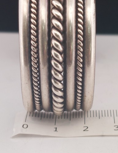 Vintage Nora Tahe, Navajo Indianer Sterlingsilber Armreif Armband 6,5" - Bild 6 von 7