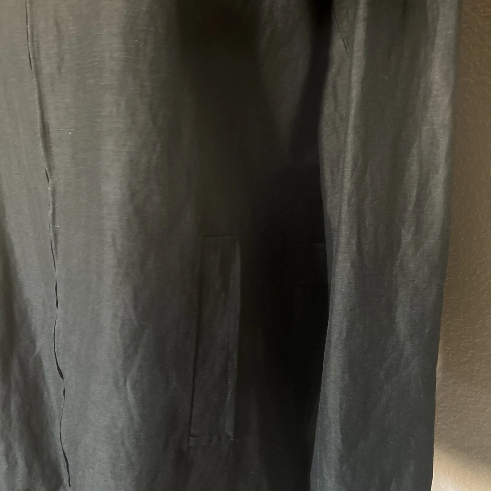 Classiques Entier Zip.  Up Long Sleeve Collared Jacket Small Silk Linen - Изображение 3 из 4