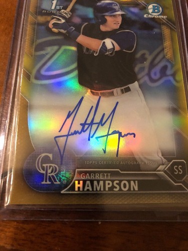 2016 Bowman Chrome GARRETT HAMPSON Auto GOLD REFRACTOR 20/50 CDA-GH - Picture 2 of 4
