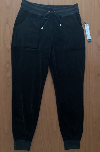 NWT Nicole Miller New York Women's Velour Jogger Pants Black Size Small - Picture 4 of 4